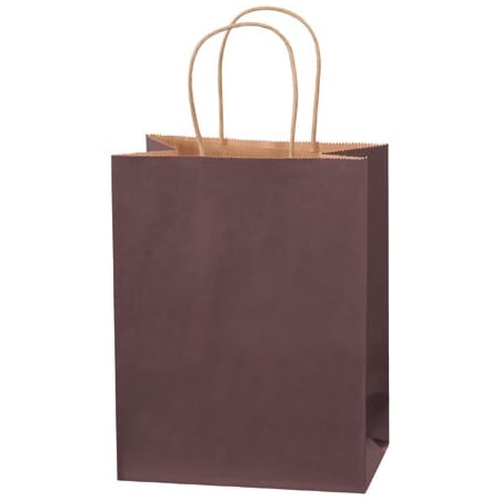 Bsc Preferred 8 x 4-1/2 x 10 1/4'' Brown Tinted Shopping Bags, 250PK BUY00029586